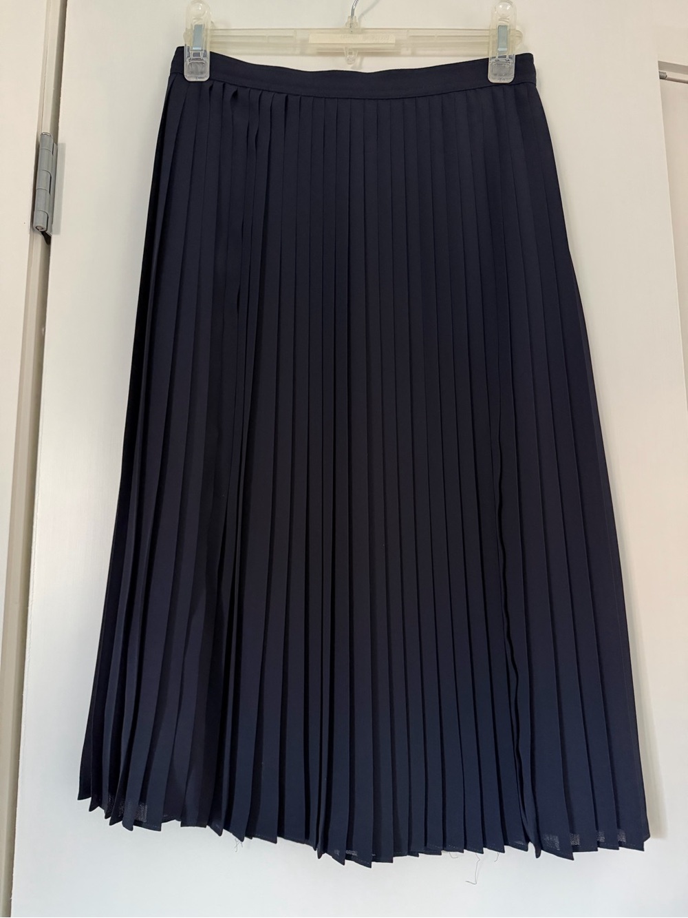 J. Crew Dark Navy Pleated Midi Skirt